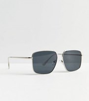 New Look Silver Square Pilot Frame Sunglasses